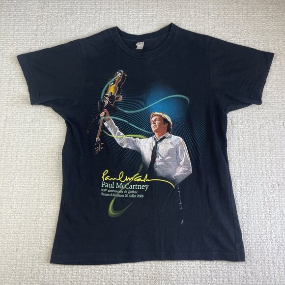 PAUL MCCARTNEY 2008 Concert T-Shirt Quebec Anniversary Size Small Black (Read) - Picture 1 of 15
